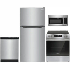 4-pc. Stainless Package with Top Freezer Refrigerator & Electric Range