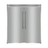 Stainless Side-by-Side Column Refrigerator & Freezer with Louvered Trim Kit