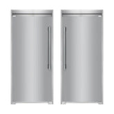 Stainless Stand-Alone Column Refrigerator & Freezer with Single Flat Trim Kits