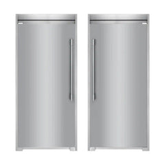Stainless Stand-Alone Column Refrigerator & Freezer with Single Flat Trim Kits