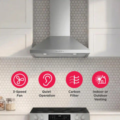 30" Stainless Canopy Wall-Mounted Hood