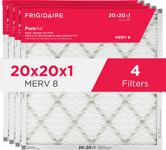 PureAir® 20" x 20" x 1" MERV 8 Allergen Air Filter - 4 Pack