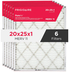PureAir® 20" x 25" x 1" MERV 11 Premium Allergen Air Filter - 6 Pack