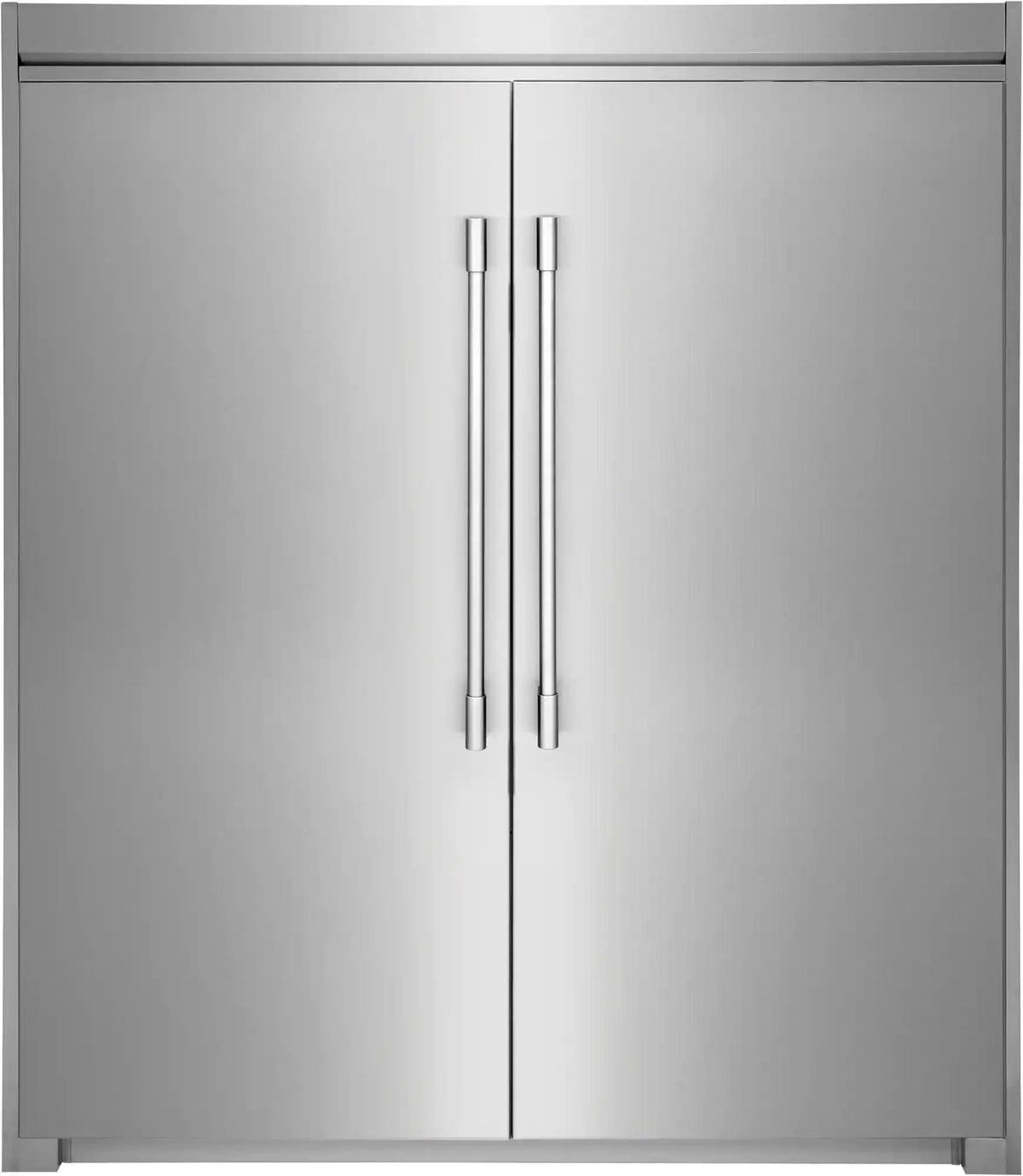 Stainless Side-by-Side Column Refrigerator & Freezer with Flat Trim Kit