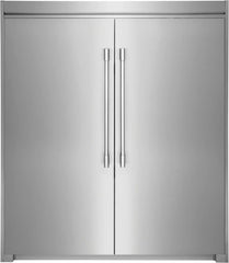 Stainless Side-by-Side Column Refrigerator & Freezer with Flat Trim Kit