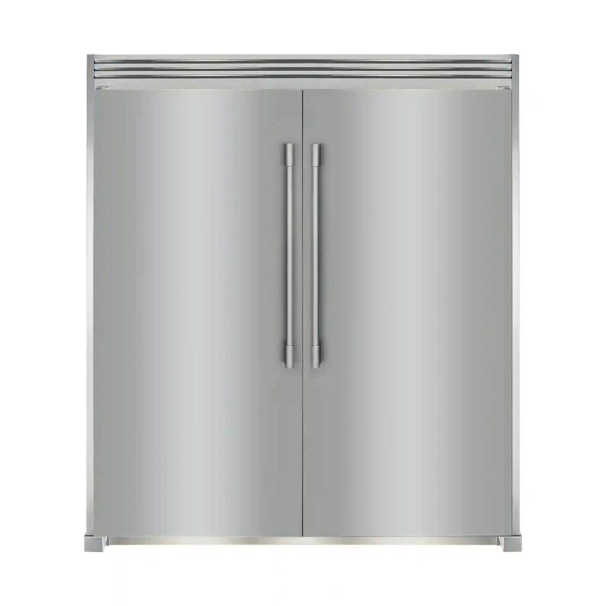 Stainless Side-by-Side Column Refrigerator & Freezer with Louvered Trim Kit