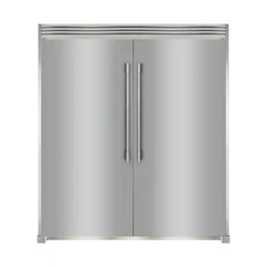 Stainless Side-by-Side Column Refrigerator & Freezer with Louvered Trim Kit
