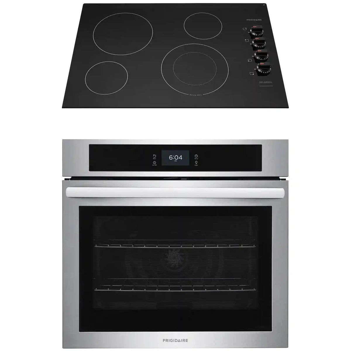 2-pc. Stainless Package with 30” Single Electric Wall Oven & 30” Electric Cooktop