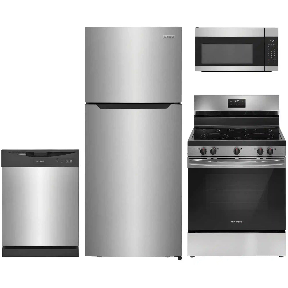 4-pc. Stainless Package with Top Freezer Refrigerator & Electric Range