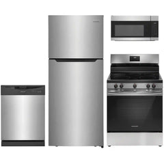 4-pc. Stainless Package with Top Freezer Refrigerator & Electric Range