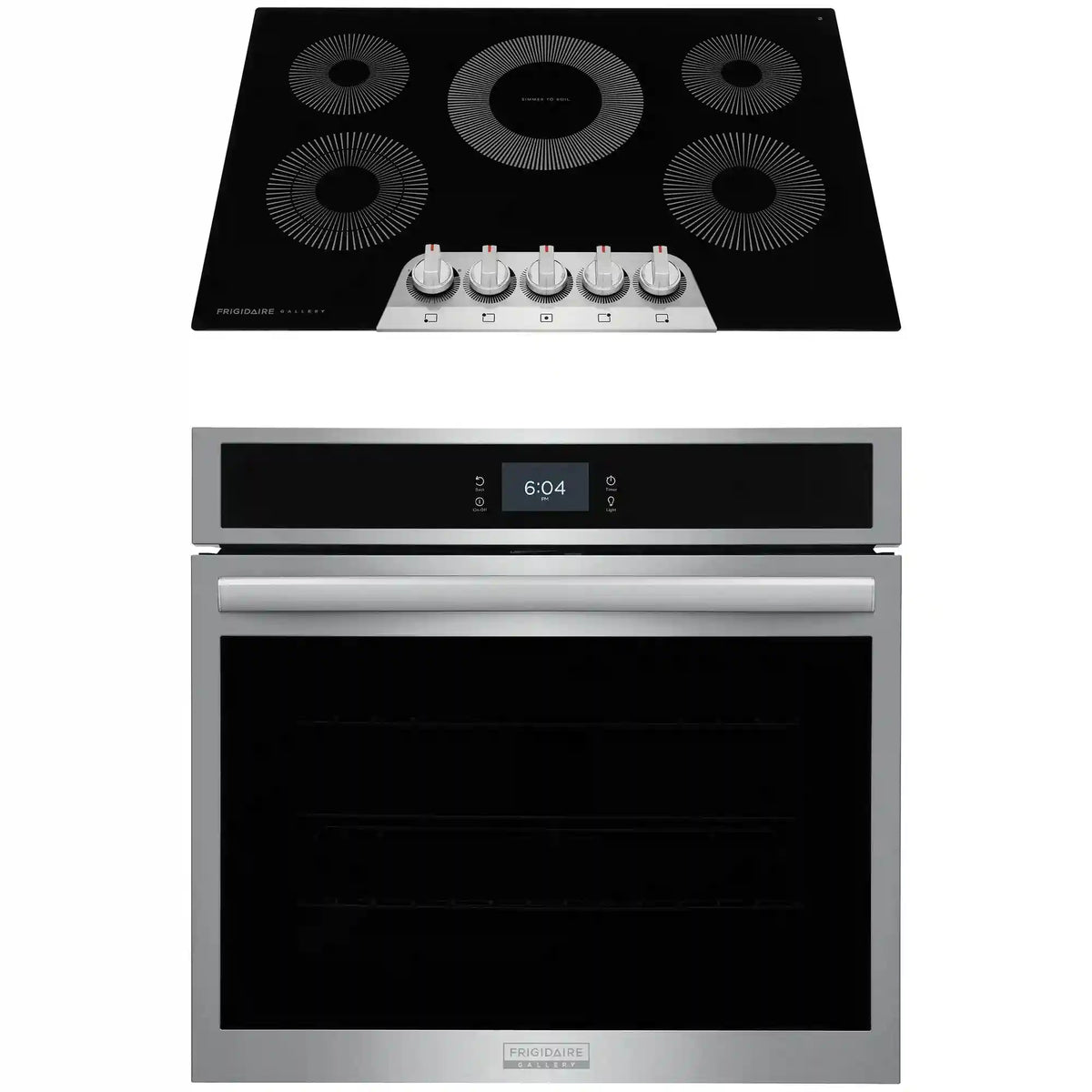 2-pc. Stainless Gallery Package with 30” Single Electric Wall Oven & 30” Electric Cooktop
