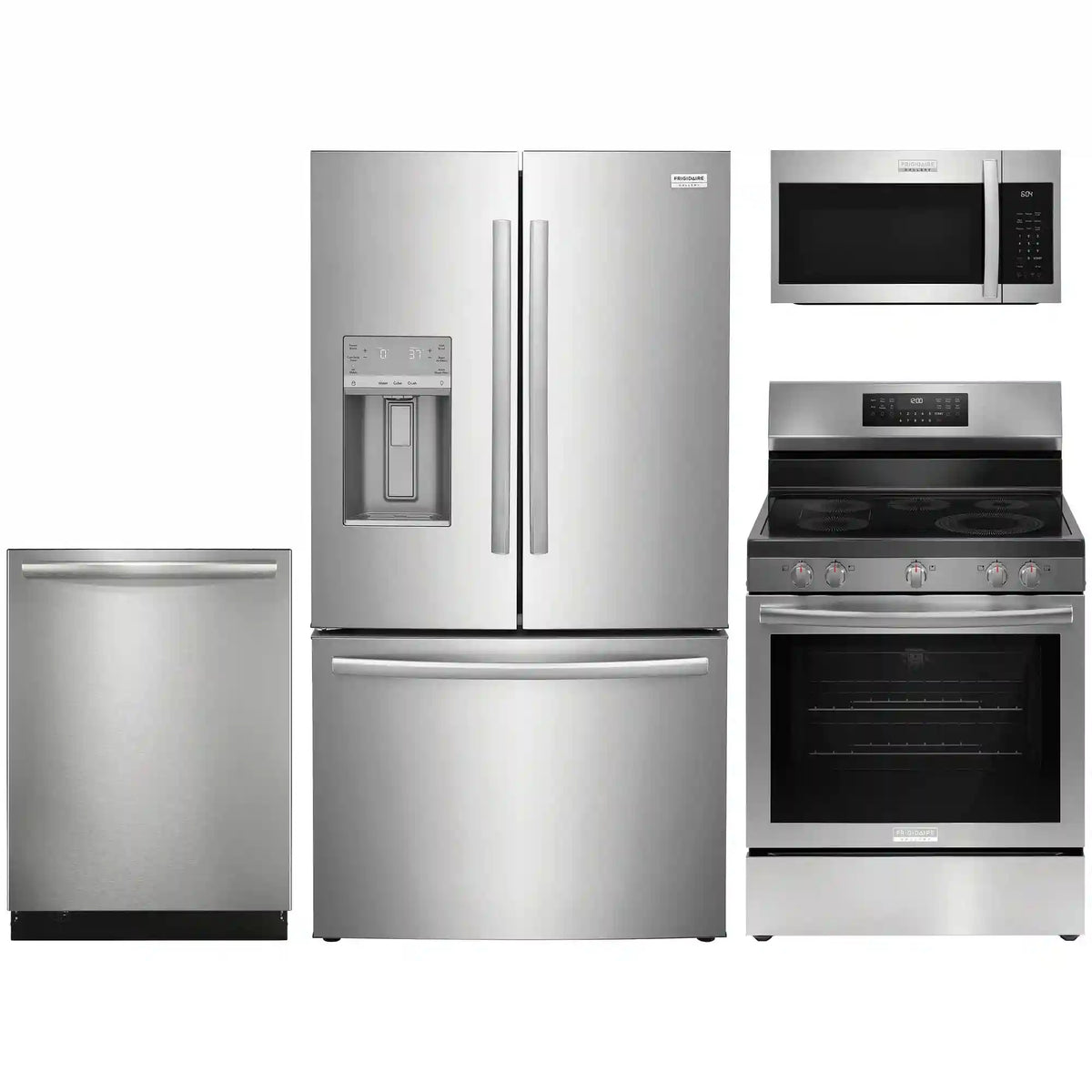 4-pc. Stainless Gallery Package with Standard-Depth French Door Refrigerator & Electric Range
