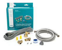 6' Stainless Steel Dishwasher Install Kit with Power Cord