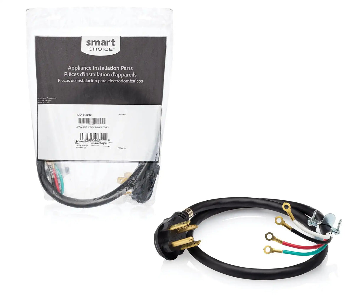 4' 30 Amp 4 Wire Dryer Cord