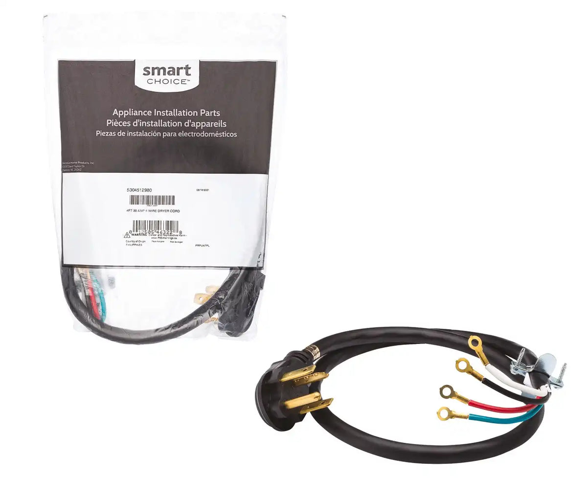 4' 30 Amp 4 Wire Dryer Cord
