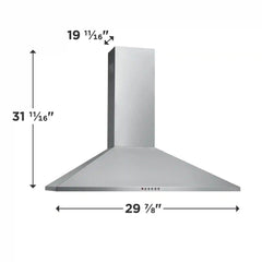 30" Stainless Canopy Wall-Mounted Hood