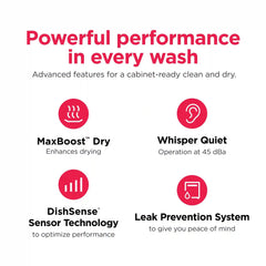 24" Stainless Steel Tub Dishwasher with CleanBoost™ and Adaptive Quick Wash