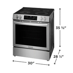 30" Front Control Electric Range with Total Convection