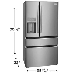 22 Cu. Ft. Counter-Depth 4-Door French Door Refrigerator