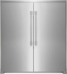 Stainless Side-by-Side Column Refrigerator & Freezer with Flat Trim Kit